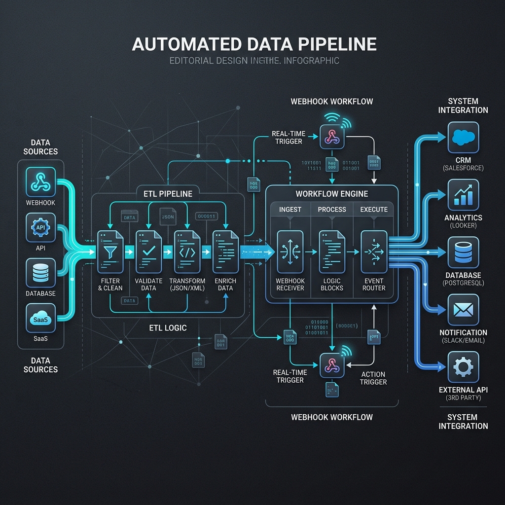 Webhook workflow automation node graph interface