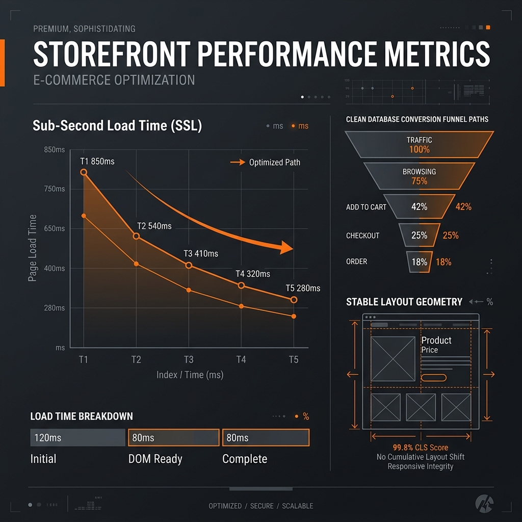 E-commerce speed and CRO dashboard analytics